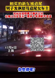 男子新车被追尾怒骂女车主