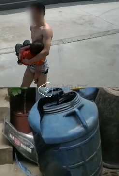 山东一3岁男童从4楼掉下恰巧掉水桶仅被擦伤