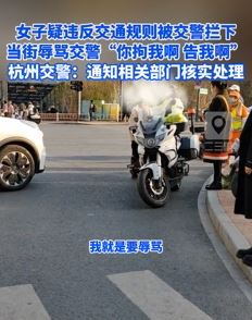 杭州一女子疑违规被交警拦下后辱骂交通