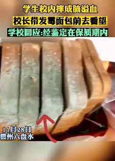学生校内摔成脑溢血 校长带发霉面包去看望