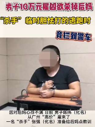 男子雇凶杀后妈杀手临时胆怯 2人打的逃跑竟拦警车