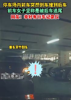 上海一女子倒车撞上后车坚称是被后车追尾