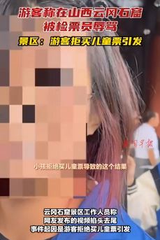 游客曝在云冈石窟被检票员辱骂 景区：该游客拒买儿童票引发
