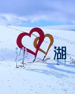 宁夏沙湖降雪 雪花与沙海构成一幅浪漫画卷