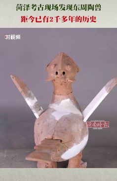 菏泽考古发现东周陶兽 距今已有两千多年