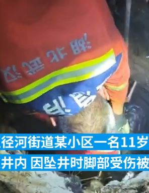 武汉一11岁男孩遛狗不慎坠入下水道井内