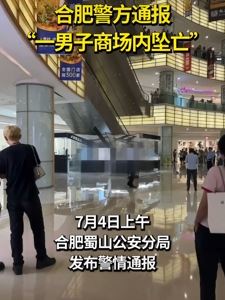 合肥一男子商场内翻越电梯扶手坠亡