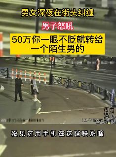 夫妻深夜街头纠缠，妻子将50万一眼不眨转给网友！