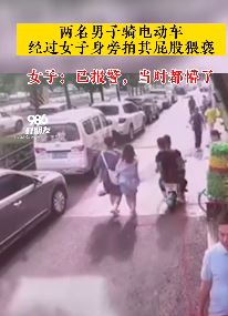 沈阳2男子骑电动车经过女子身旁拍其屁股猥亵