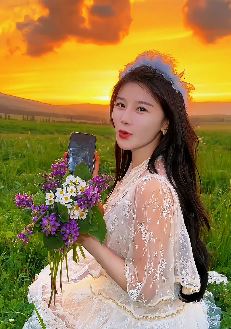 新疆小姐姐「龙族少女」分享那拉提草原火烧云美景 网友:景美人更美