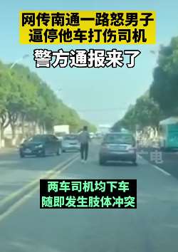 路怒男避停轿车持铁棍暴打司机