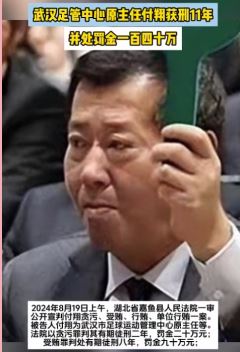 武汉足管中心原主任付翔获刑11年 并处罚金140万