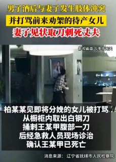 男子酒后打骂待产女儿被妻子刺死