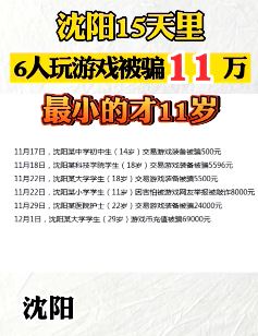 6人玩游戏被骗11万 最小的才11岁