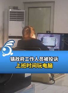 河北邯郸一镇政府工作人员上班时间玩打游戏被投诉