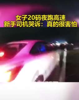 跟随导航误入高速，新手女司机20码夜跑高速