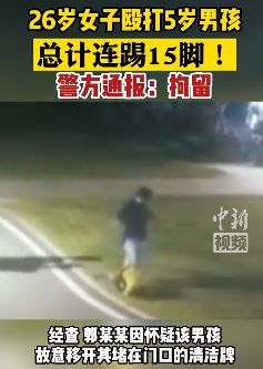 广东一女子殴打5岁男孩 连踢15脚致男孩头部受伤