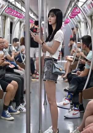 地铁偶遇心动女孩，看看你喜欢吗?
