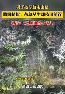 男子按导航走被带进山路 前路“困难重重”却依旧勇往直前