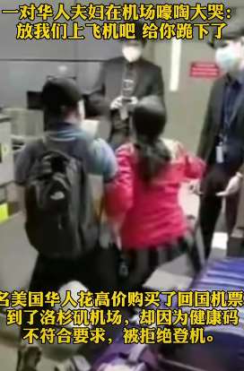 华人夫妇机场下跪嚎啕大哭求回国