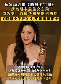 杨紫琼获奥斯卡最佳女主角