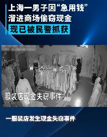 男子急用钱盗窃服装店被抓
