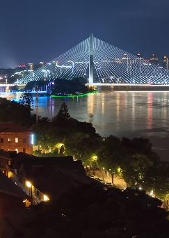 航拍福州烟台山绚丽夜景