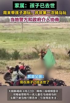河南一8岁男孩骑马被拖行身亡
