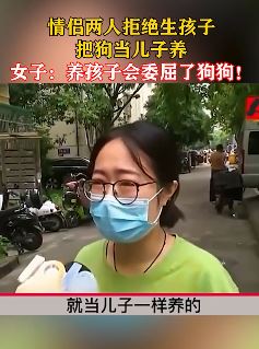 情侣拒绝生孩子把狗当儿子养 你对此有何看法呢？