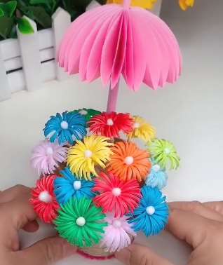 创意手工：用吸管制作漂亮的小盆栽