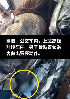 哈尔滨一男子公交车上猥亵女子被拍下
