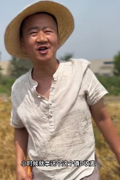演员李嘉明快手发下地割麦子视频,回忆儿时麦忙割麦的那些事儿!
