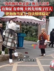 成都一女子遛狗时与一大妈起冲突