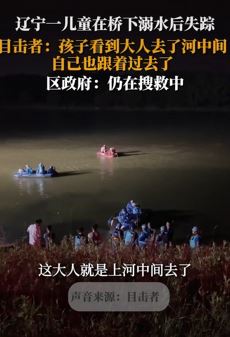 沈阳一儿童河中溺水后失踪