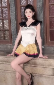迷人小姐姐「粥粥酱」cos水冰月分享街头随拍 网友:不变个身吗