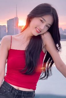 甜美小姐姐「潘敏」show户外日常,配文:是风在动还是心动!