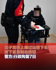 女子高铁睡过站按紧急制动按钮要下车