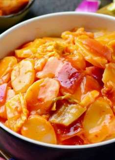 自制美食韩式泡菜炒年糕,下饭神器,好吃上瘾