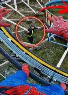 跑酷大神被保安跑酷追捕，意想不到的结局！