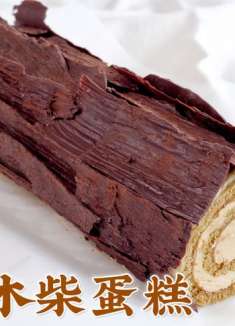 巧克力脆皮焦糖咖啡木柴蛋糕卷，好一根大木头啊