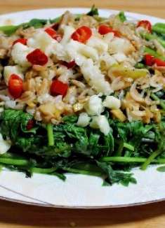 虾米茼蒿最简单的做法，清脆可口蒜香海鲜味十足，新手一看就会