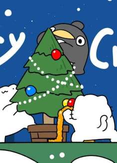 猫咪与烤企鹅：圣诞节的祝福