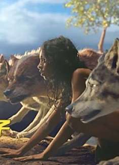 男孩在水里抓鱼，却被一只饿虎盯上