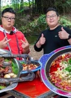 半吨大舅哥来做客，阿米做“肥肠鱼”设家宴招待，感受四川文化