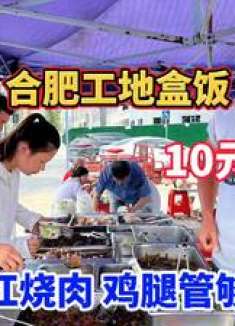 合肥工地盒饭，10元随便吃，20个菜还有红烧肉，大鸡腿、烤鸭管够
