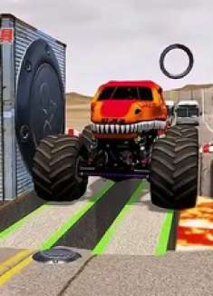 巨无霸汽车开出了深坑