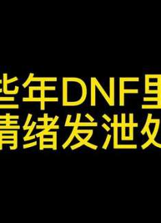 那些年DNF里的情绪发泄处