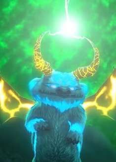 永无兽吸收雷电拯救精灵山谷，告别精灵后再次沉睡千年