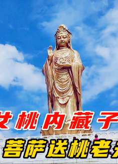 仙女将儿子藏在桃子中，下一秒观音菩萨就把桃子送给了一对老夫妻