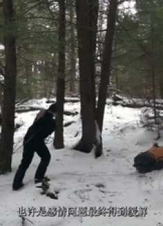 荒野求生男子带领女友和狗子在原始森林搭建木屋，挑战极限生活